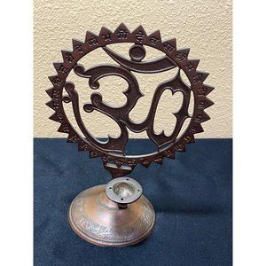 Om Incense Burner Sculptured Brass